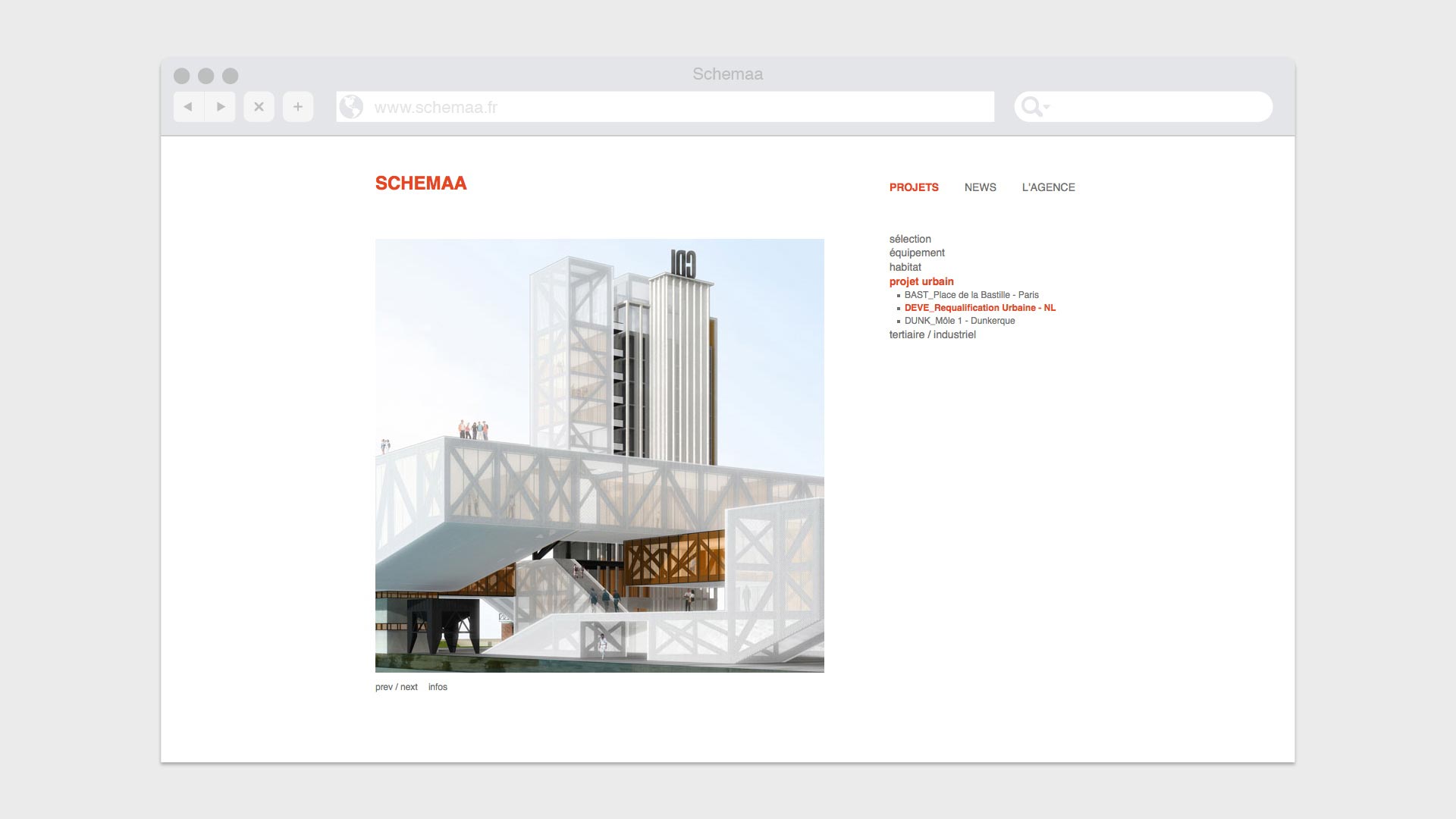 Page de détail d'un projet sur le site Web